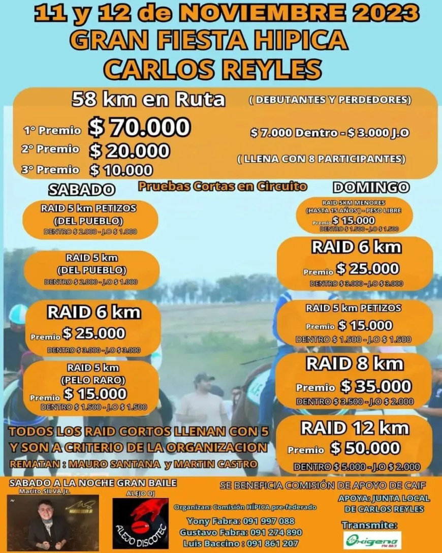 11 y 12 de Noviembre de 2023 Gran Fiesta Hípica en Carlos Reyles.