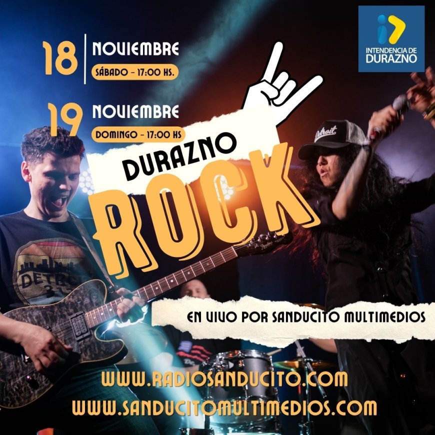 Durazno Rock en VIVO por Radio Sanducito y nuestro canal de Streaming.