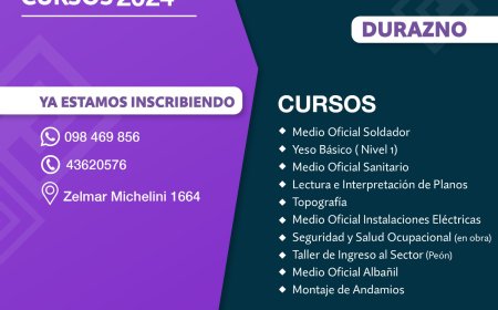 Se abrieron inscripciones a cursos varios en FOCAP Durazno.