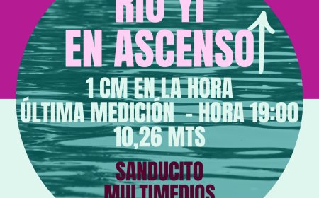 Río Yí continúa subiendo a 1 cm por hora, última medición de Hora 19:00 marcó 10,26 mts.