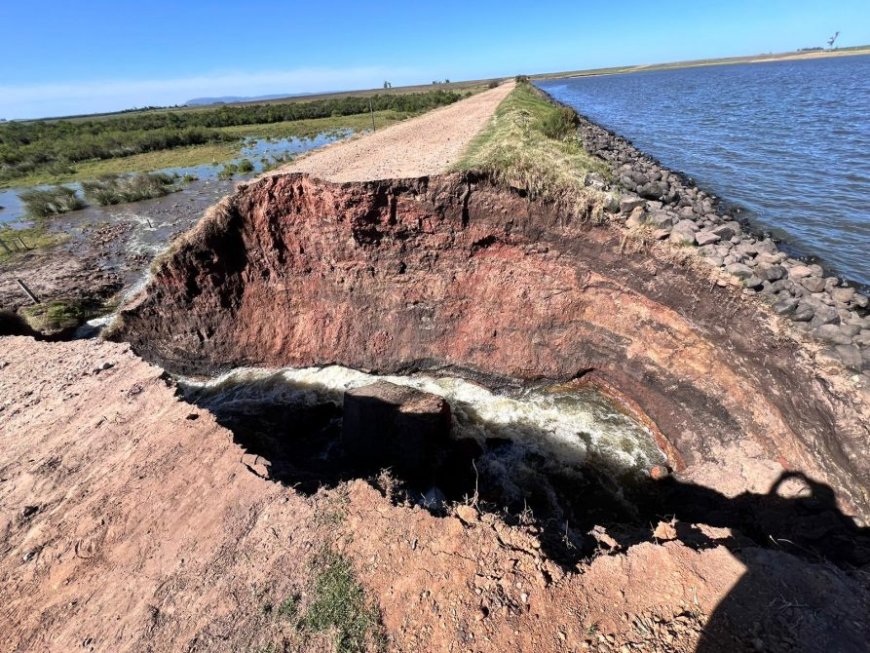 Represa de Cerro Largo sufrió una rotura y advierten a productores por inminente crecida