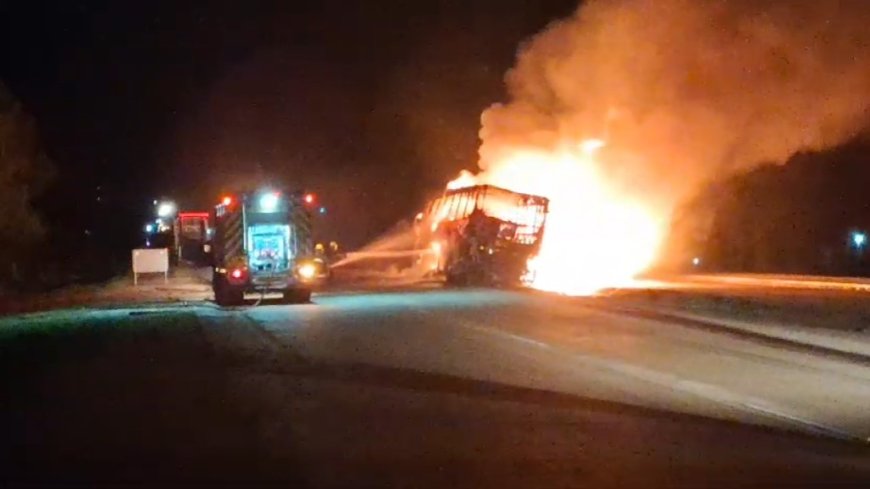 Se incendió un ómnibus en la ruta