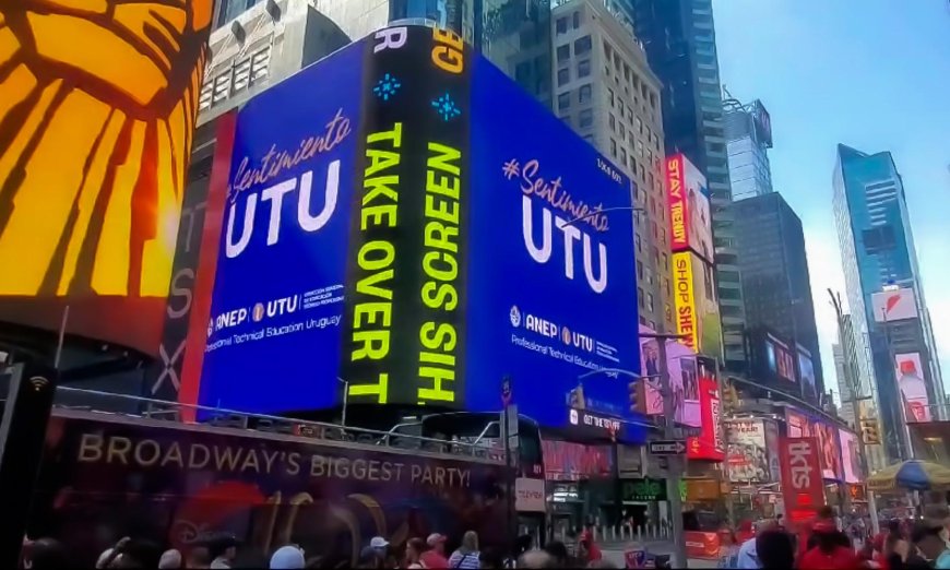 La UTU volvió a aparecer en el Times Square de Nueva York