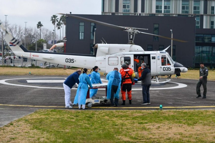 Fuerza Aérea Uruguaya rescató a tripulante de un buque coreano