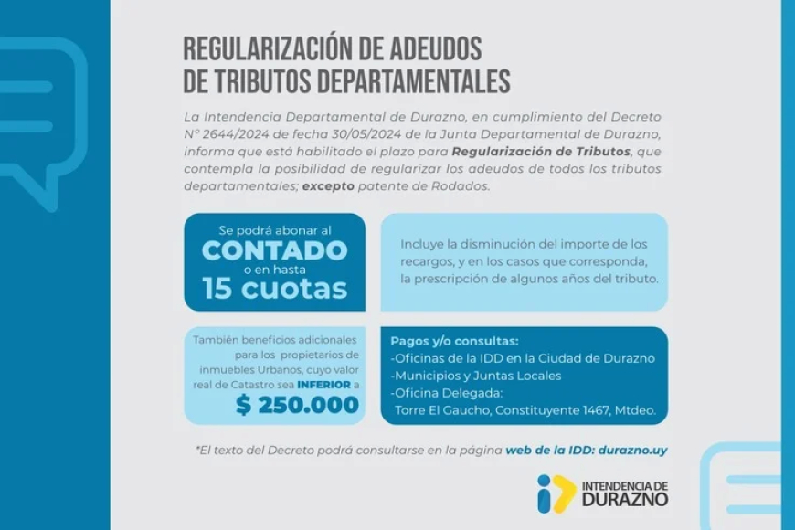 Regularización de Adeudos de Tributos Departamentales: Una oportunidad para ponerse al día