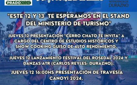 Durazno en stand de la Expo Prado