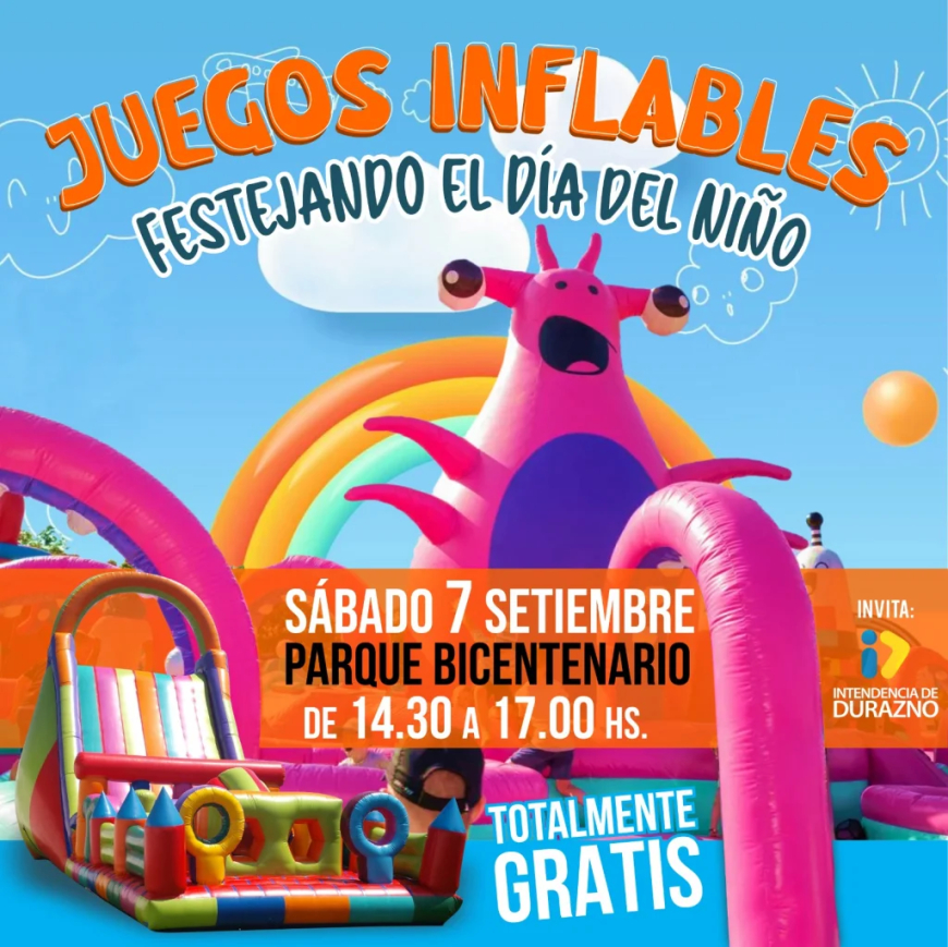 SABADO 7 JUEGOS INFLABLES GRATUITOS EN PARQUE BICENTENARIO