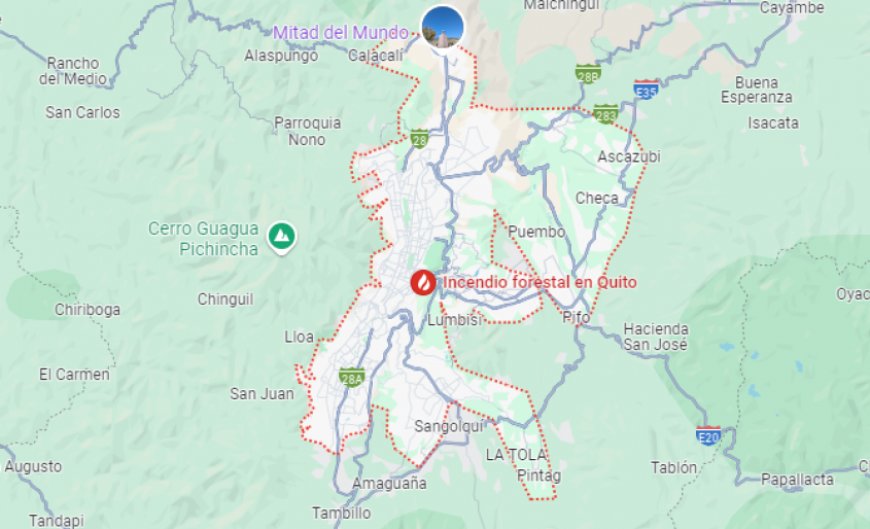 Quito declara la emergencia por los incendios y Noboa evalúa ya la alerta a nivel nacional