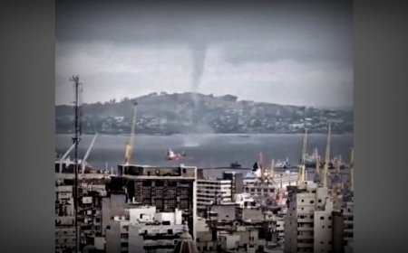 El Inumet difundió imágenes de una tromba marina captadas en Bahía de Montevideo en el momento de la tormenta de este viernes