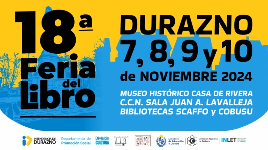 Ya disponible el programa completo de la 18ª Feria del Libro de Durazno