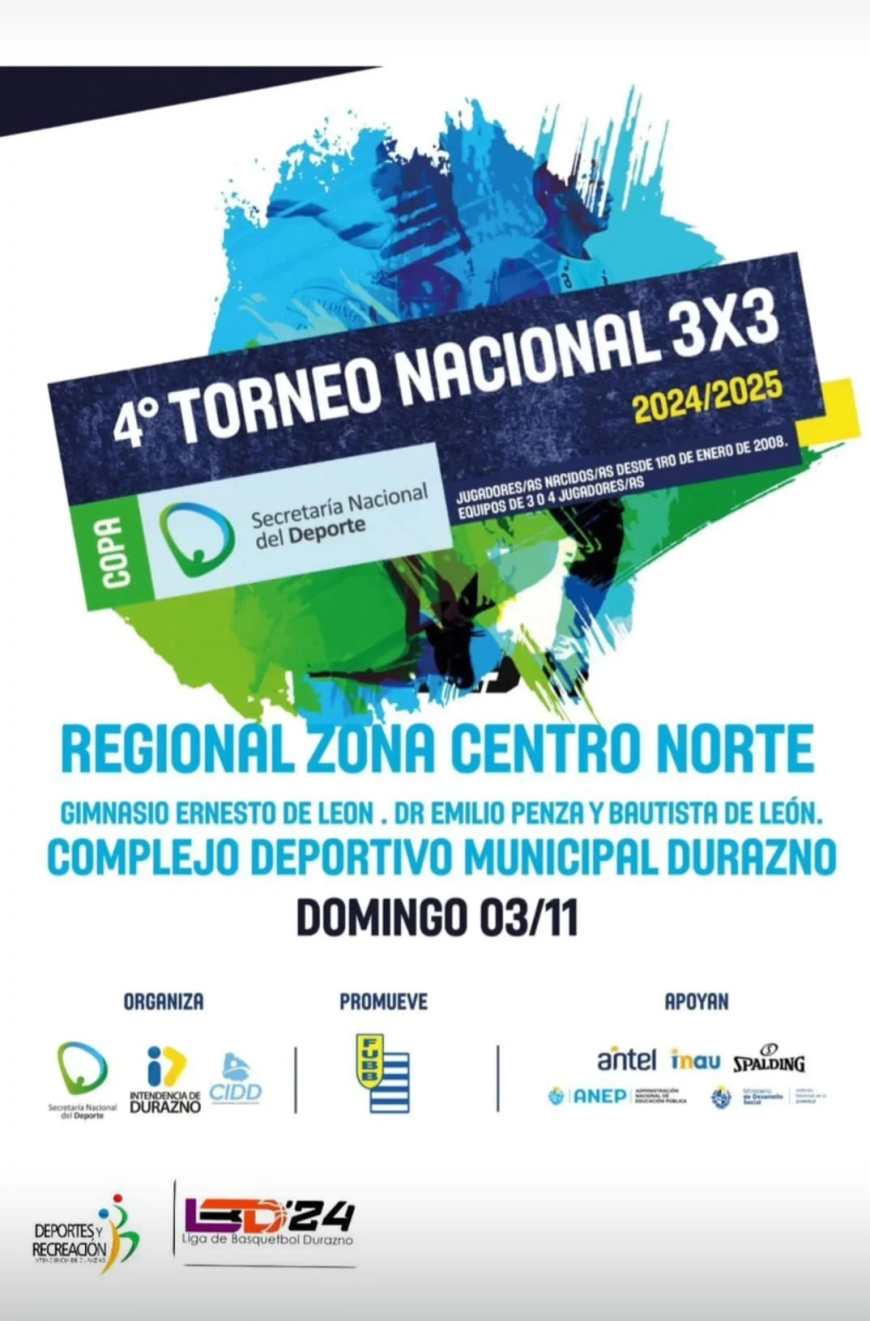 Durazno recibe el Torneo Regional Centro Norte de Básquetbol 3x3