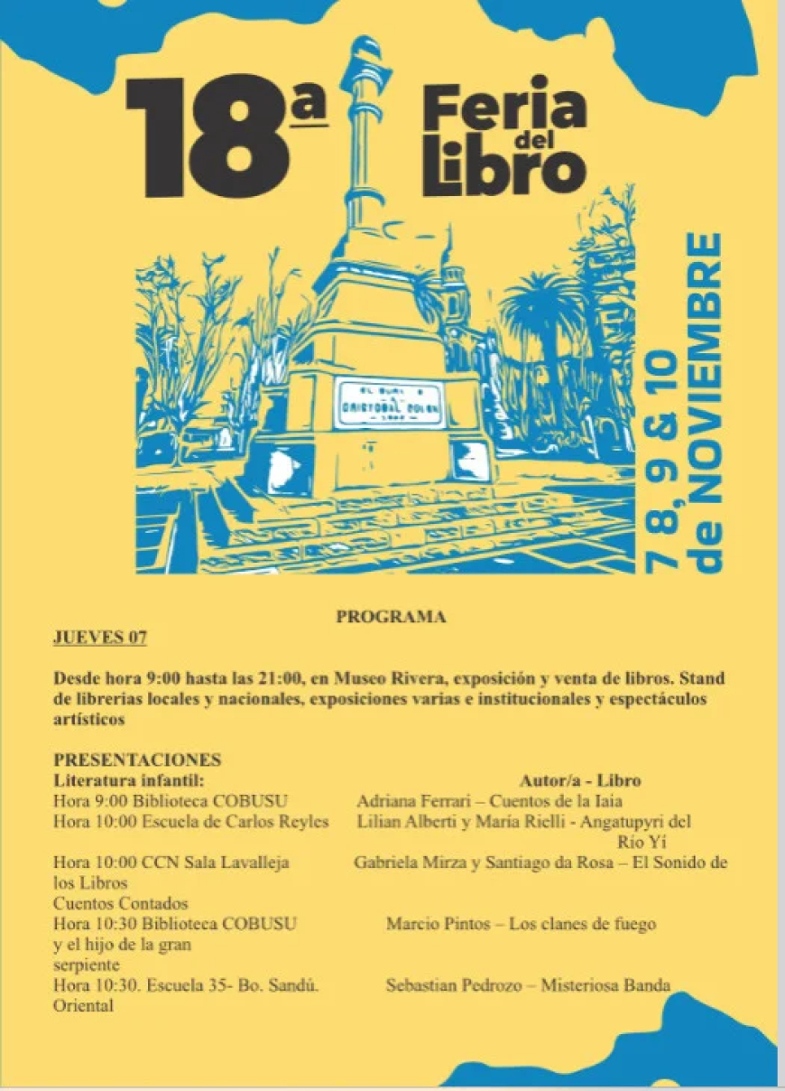 Comienza el Jueves 7 de Noviembre la 18va Feria del Libro de Durazno