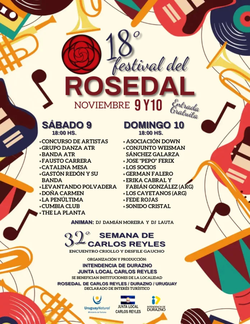 Carlos Reyles se viste de fiesta con la Semana de Carlos Reyles y el Festival del Rosedal