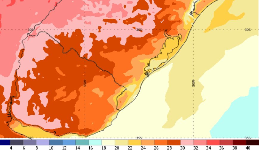 Altas temperaturas previstas para este domingo en el este de Argentina, Uruguay y el sur de Brasil