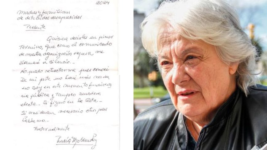 La carta de Topolansky a Familiares: “No puedo retractarme, me llamaré a silencio”