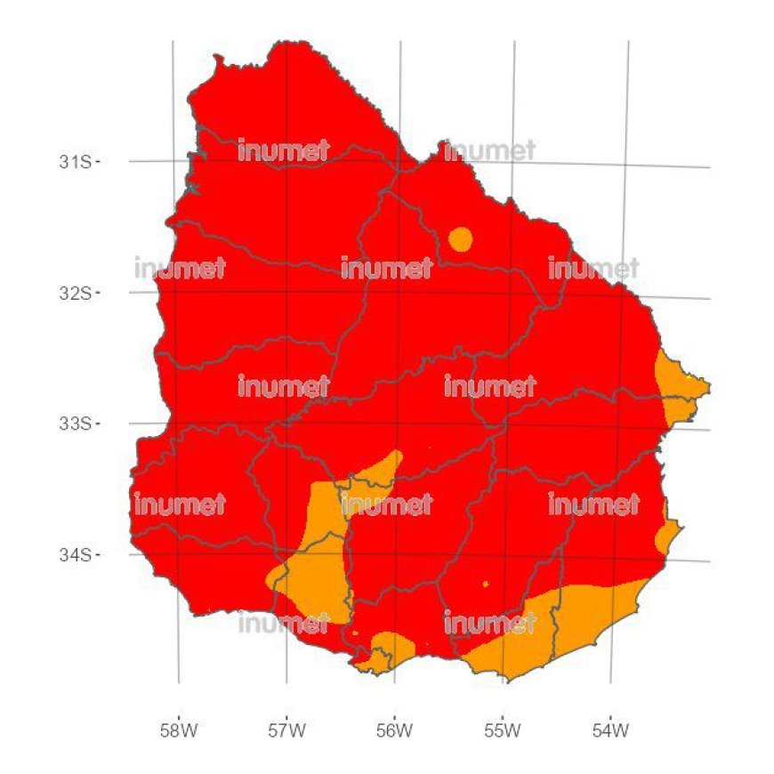 Inumet y Bomberos advierten por “riesgo muy alto” de incendios en casi todo el país