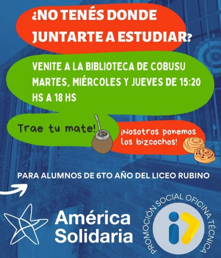 Apoyo a estudiantes del Liceo Rubino para exámenes de 6.º año
