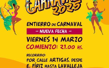 El Entierro de Carnaval de Durazno se celebrará el viernes 14 de marzo