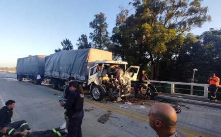 Siniestro de tránsito entre dos camiones dejó 3 personas lesionadas
