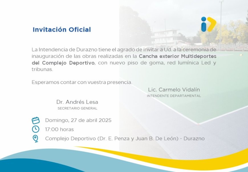 La Intendencia de Durazno inaugura obras en la Cancha Multideportes del Complejo Deportivo