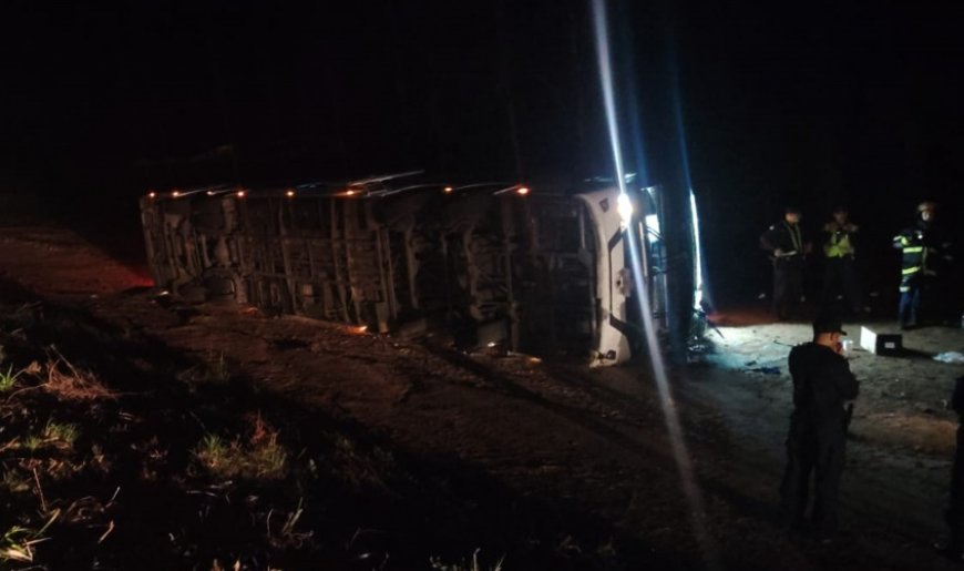 Un ómnibus interdepartamental con pasaje completo volcó en Flores