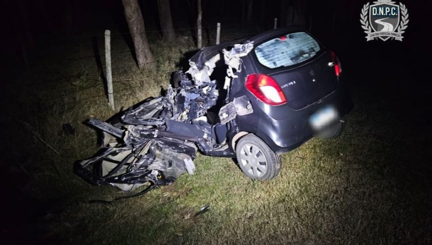 Dos personas murieron tras el choque entre un auto y un microbús en Ruta 14, cerca de Sarandí del Yí