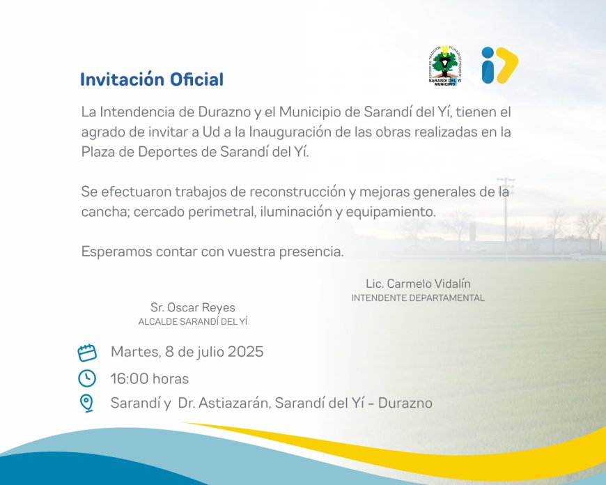 Sarandí del Yí celebra inauguración de obras en su Plaza de Deportes