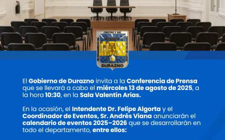 Gobierno de Durazno presentará el calendario de eventos 2025-2026 en conferencia de prensa