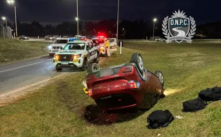 Tres jóvenes lesionados en vuelco sobre Ruta Interbalnearia
