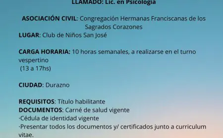 Llamado para Licenciado/a en Psicología