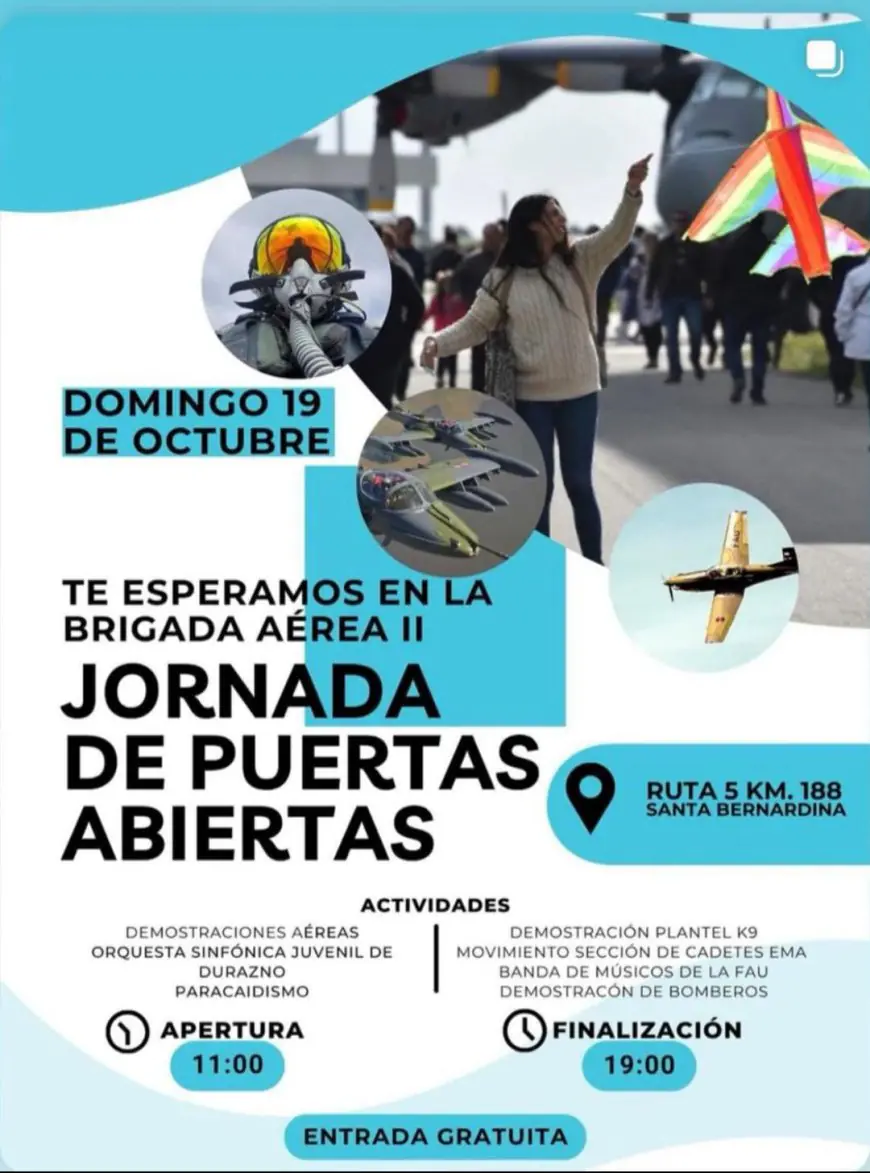 Jornada de Puertas Abiertas en la Brigada Aérea II: un domingo para toda la familia
